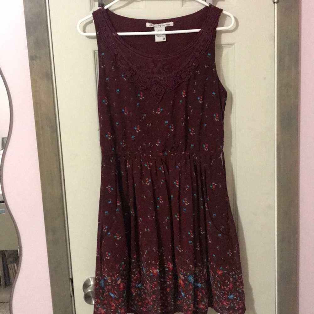Maroon floral dress